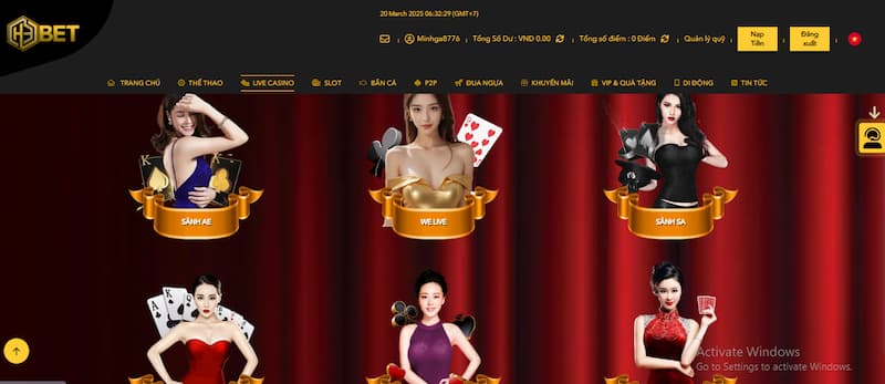 Live casino 3 Casino trực tuyến tại H3BET
