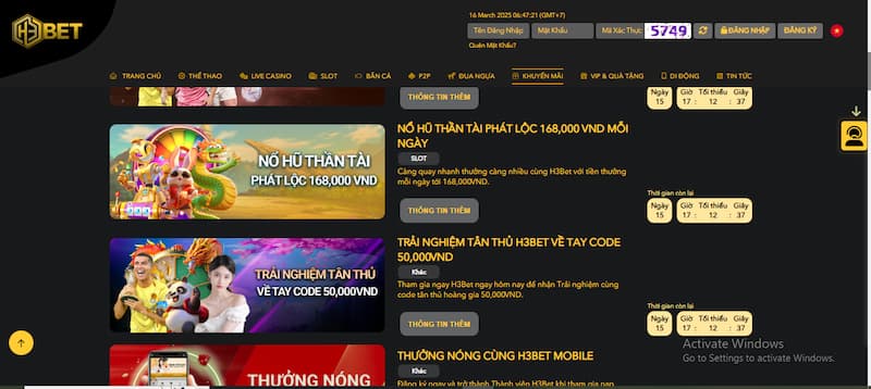 H3BET 35 Khuyến mãi h3bet