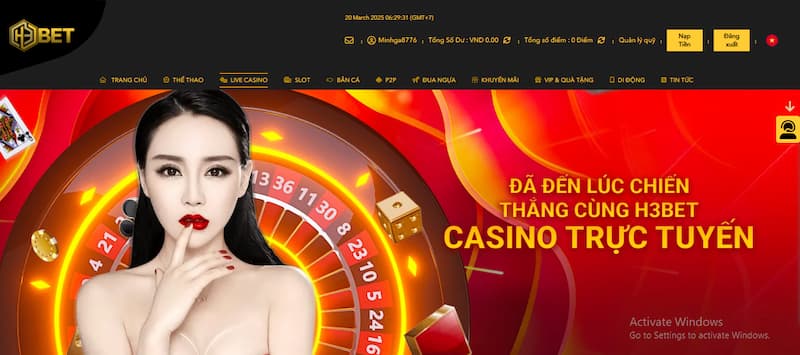 Live casino 1 Sảnh live casino H3BET